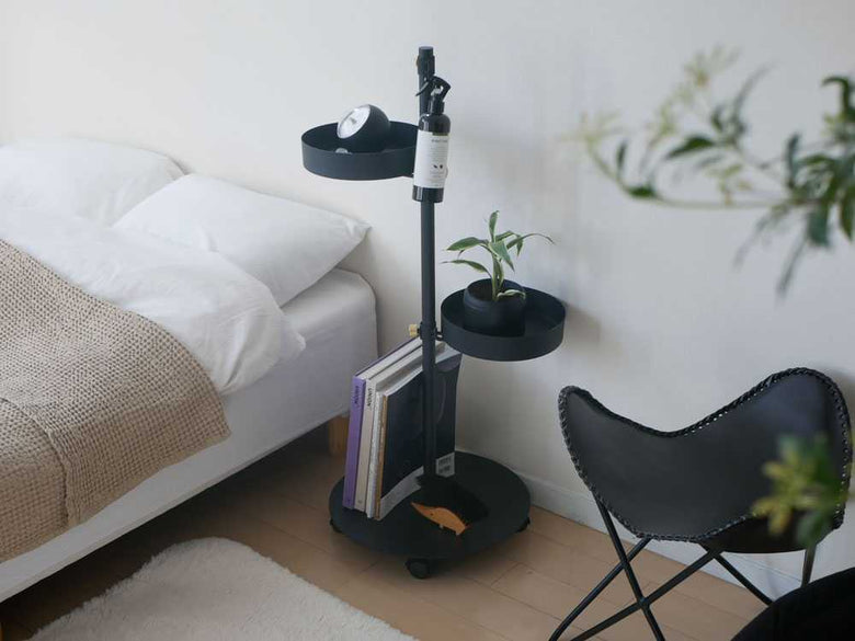 ドローアラインうごくプランターラックセットの黒白各部品