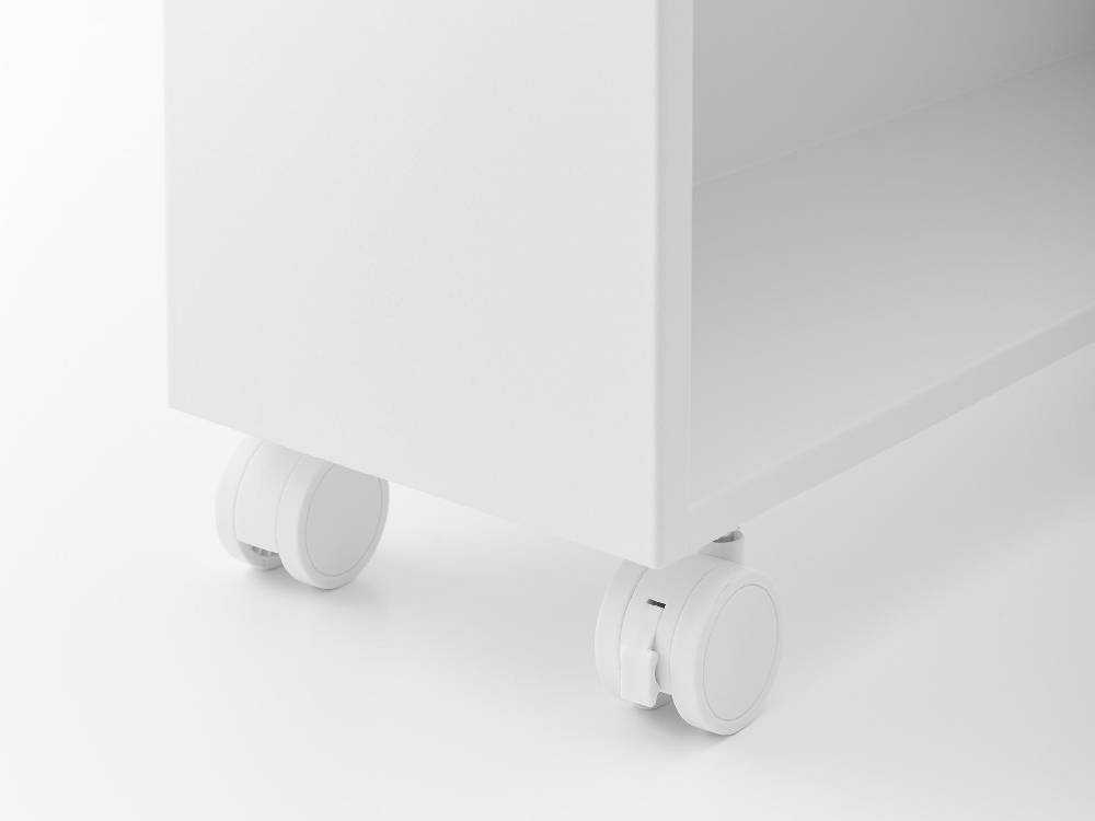 ハンドル付き白色タワー型コミックラック