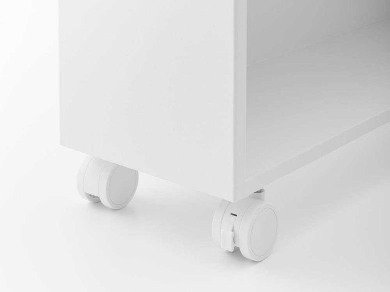 ハンドル付き白色タワー型コミックラック