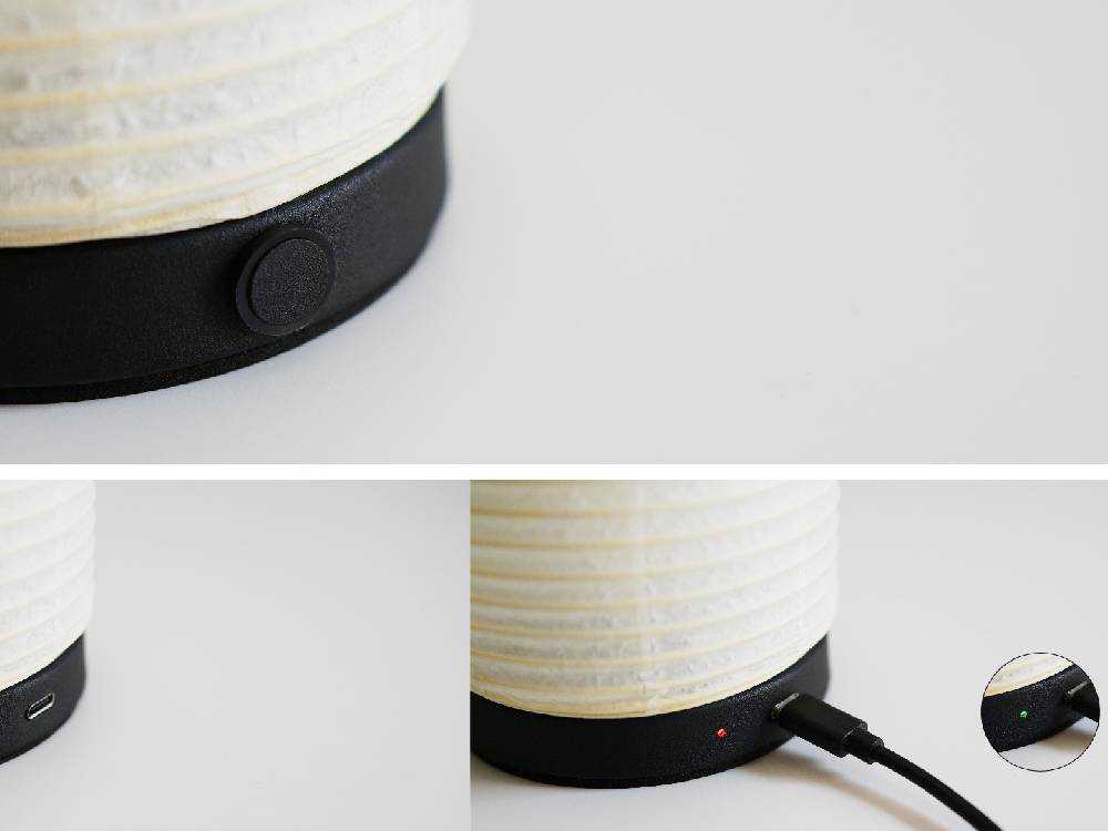 和紙とスチール製のディクラッセボボリポータブルランプ