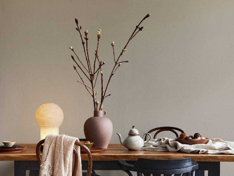 和紙とスチール製のDI CLASSEボボリポータブルランプ