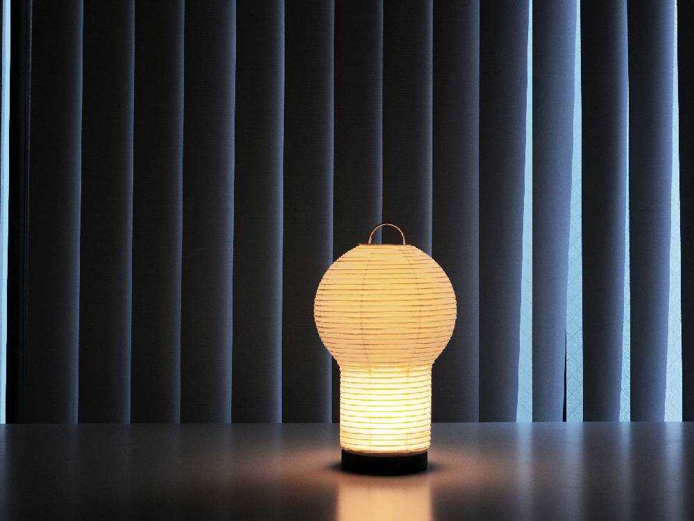 boboriボボリポータブルランプの和紙シェードと影