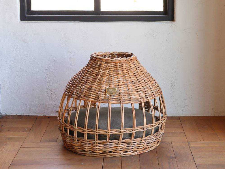 クレエのオニオンねこハウス、ラタンとコットン使用