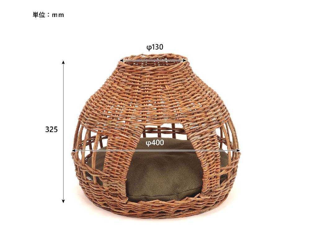 クレエ製オニオン型ラタンのねこハウス