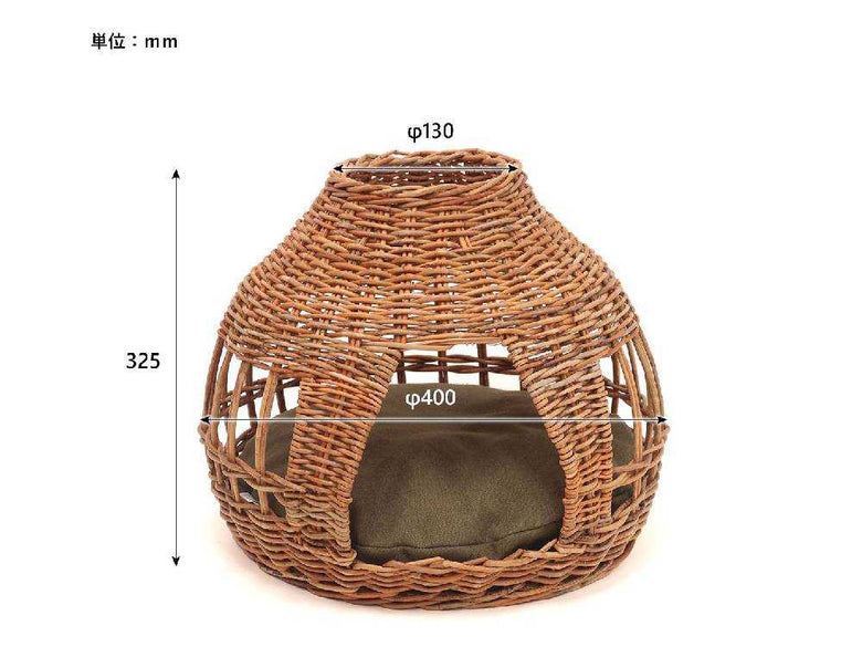 クレエ製オニオン型ラタンのねこハウス