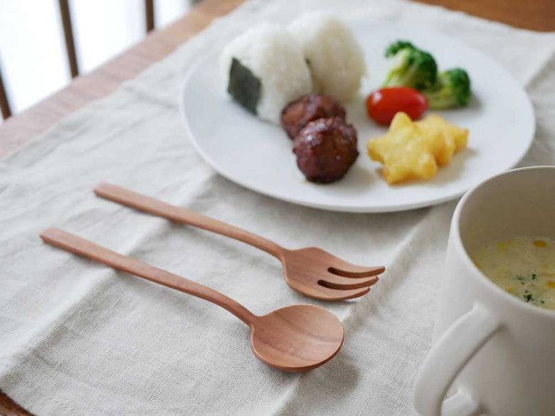 天然木製ナチュレカトラリー4本セット