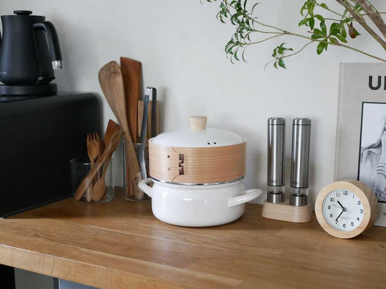 FUJIHOROのホーロー鍋18cmとせいろのセット