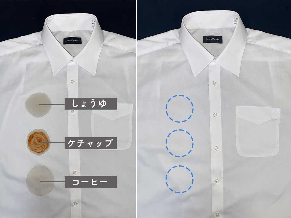 シルク製ドレスシャツの袖、襟、ボタンの詳細