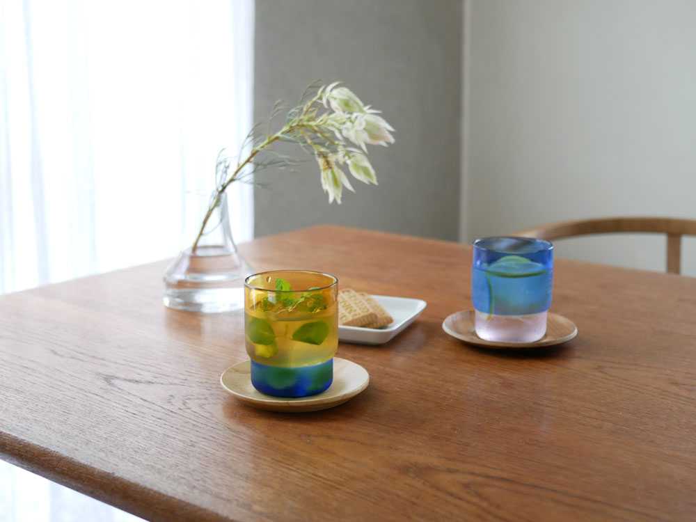 アマブロのツートーン耐熱スタッキンググラス