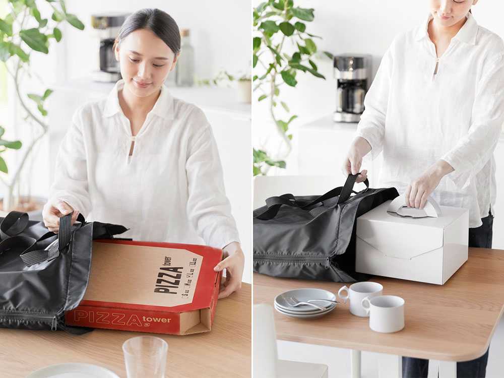 タワー型洗える持ち帰り用寿司・ピザかばん