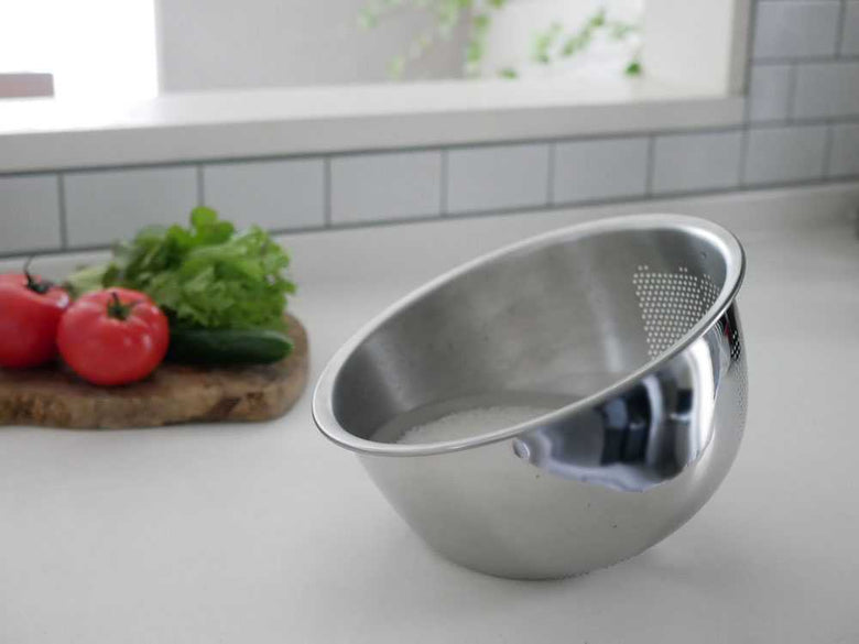 藤井器物製作所の3WAY水切りボウル、18-8ステンレス製