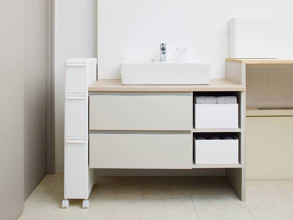 浴室に置かれたタイディアップボックス