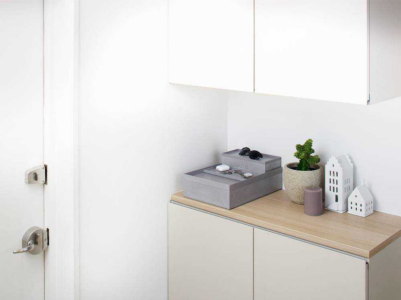 ライクイットのタイディアップボックス各種カラー展示