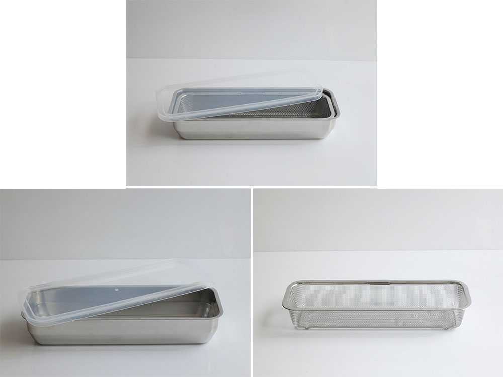 お料理がはかどる蓋付き1/2スリム角鍋