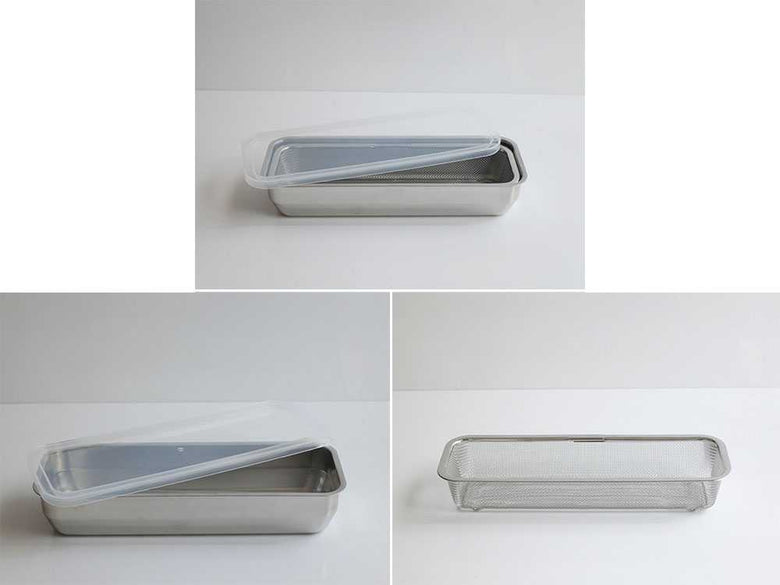 お料理がはかどる蓋付き1/2スリム角鍋