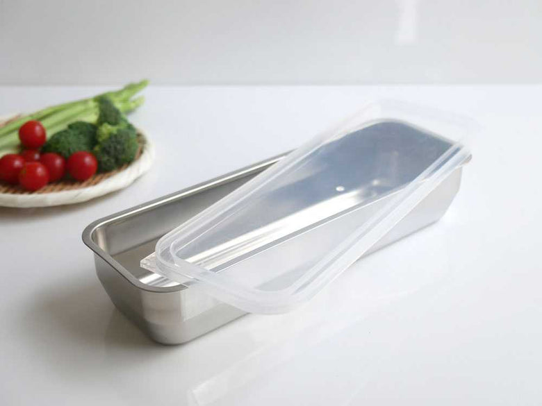 【Arnest/アーネスト】1/2スリムサイズ お料理はかどる蓋付き角バット・角ザル