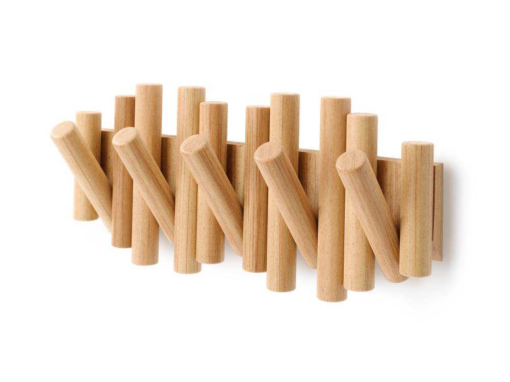 アンブラ製パイン材ピケットフック、5フック搭載