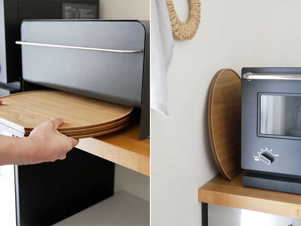 天然木製の半月形食器セット