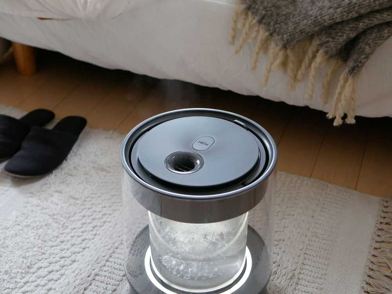 クワッズのガラススチーム加湿器