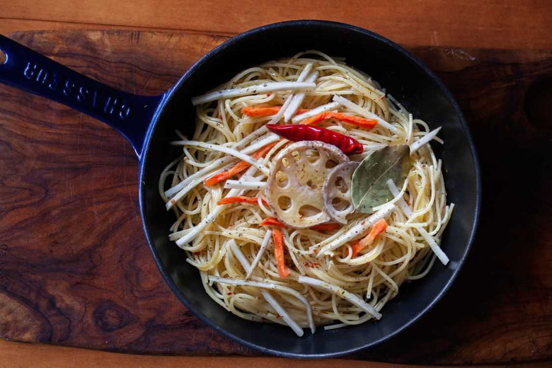 フライパンと食材で作る簡単パスタキット