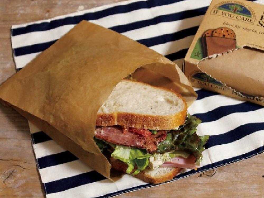 【if you care/イフユーケア】FSC＆コンポスト認証　無漂白スナック＆サンドイッチバッグ（48枚入り)