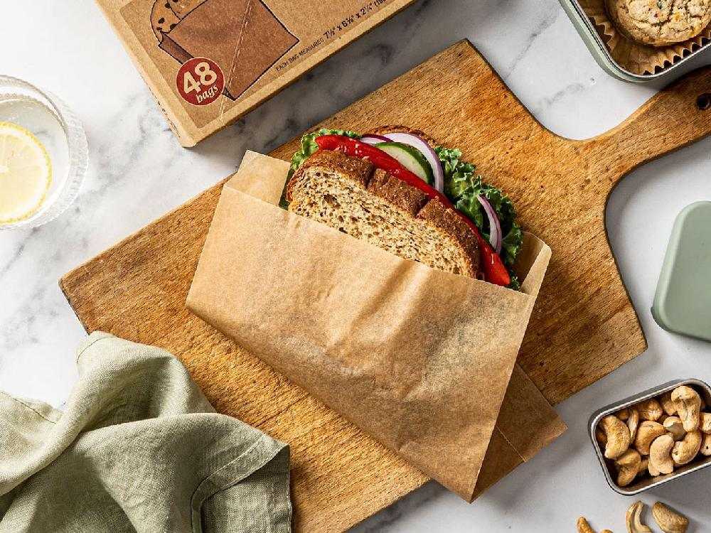 【if you care/イフユーケア】FSC＆コンポスト認証　無漂白スナック＆サンドイッチバッグ（48枚入り)