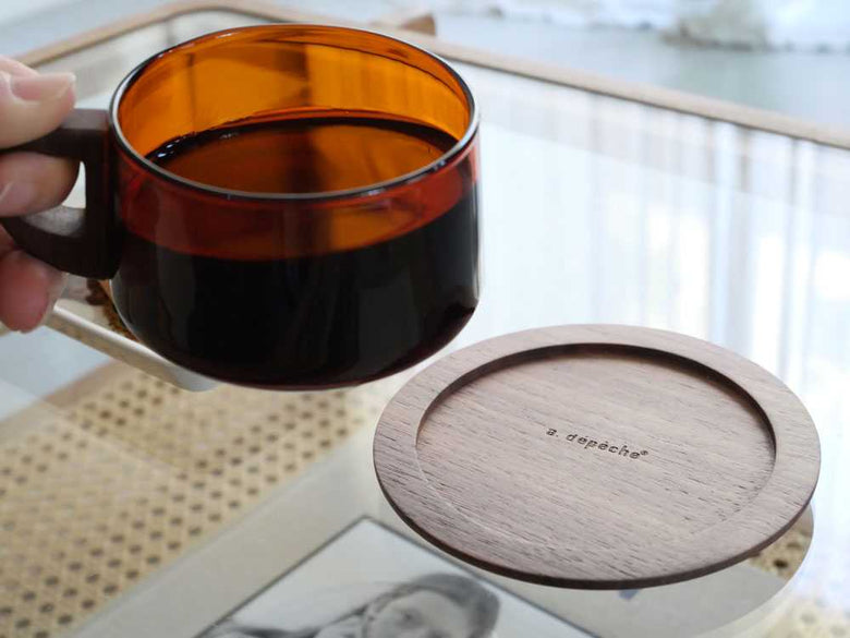 【adepeche/アデペシュ】ガラス×ウォールナットのカップ/カラフェnoon collection