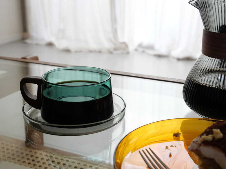 【adepeche/アデペシュ】ガラス×ウォールナットのカップ/カラフェnoon collection