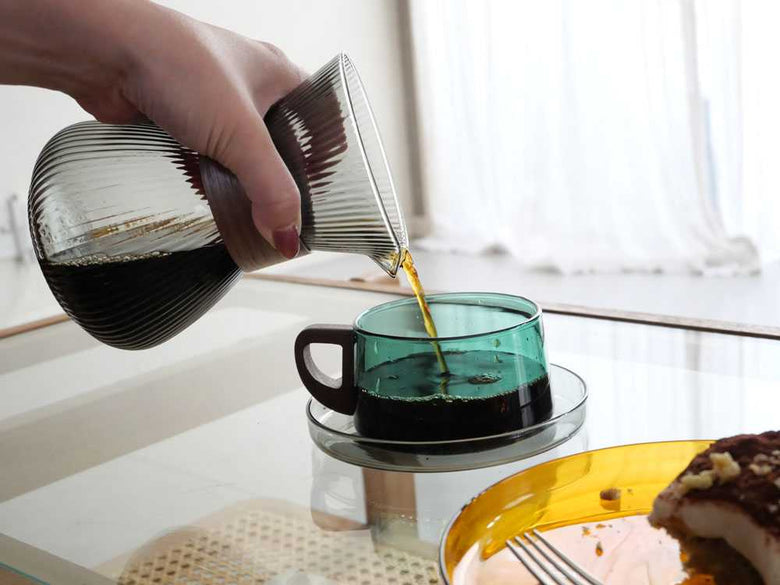 【adepeche/アデペシュ】ガラス×ウォールナットのカップ/カラフェnoon collection