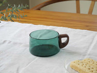 ガラス×ウォールナットのカップ noon collection / グリーン