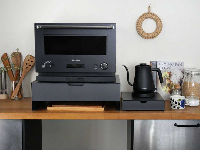 スチール製キッチン家電下収納ラック 《インナーケース付き - HinataLife特別セット》の仕様シーン3