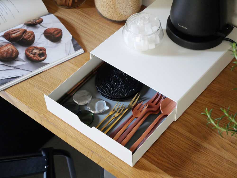 スチール製キッチン家電下収納ラック 《インナーケース付き - HinataLife特別セット》の仕様シーン2