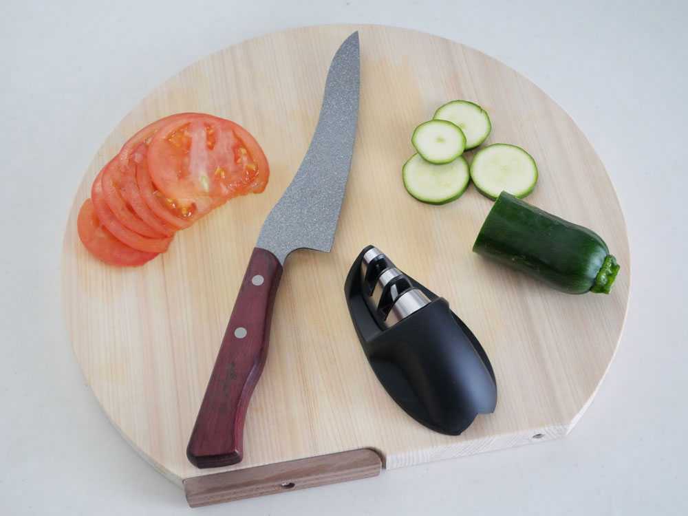 日本製 Sコーティング三徳包丁+シャープナー（研磨器具）２点セット　匿名配送 S-Cooking/エス-クッキング】Sコーティング包丁 シャープナーセット