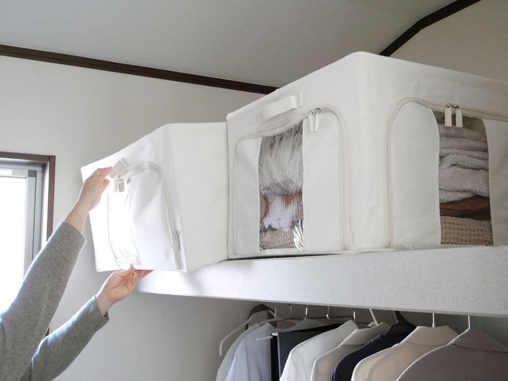 好きなところから開けられる折りたたみ式布製収納ボックス 2個セット