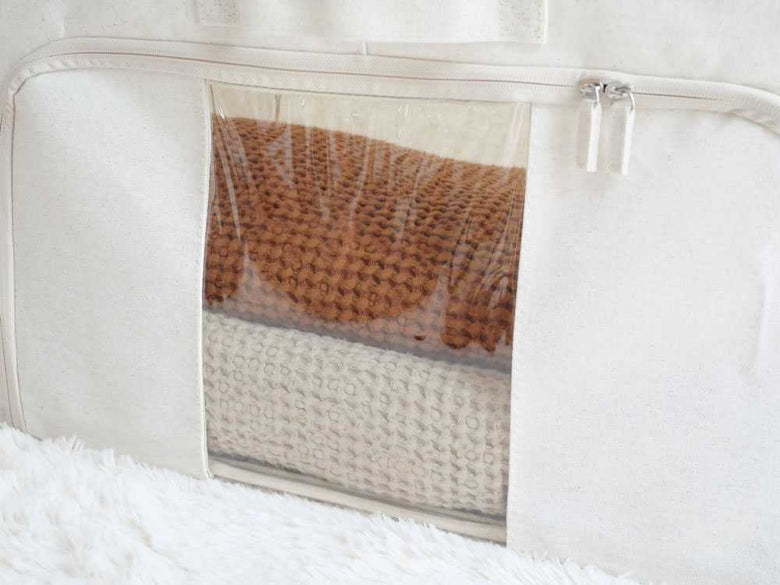 好きなところから開けられる折りたたみ式布製収納ボックス 2個セットの仕様シーン2