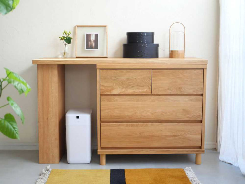 【HT/エイチティー】天然木のチェスト/専用デスク