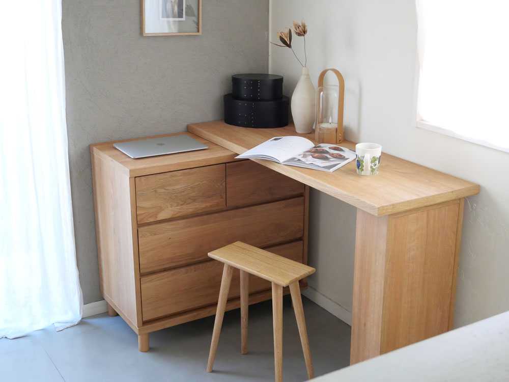 【HT/エイチティー】天然木のチェスト/専用デスク