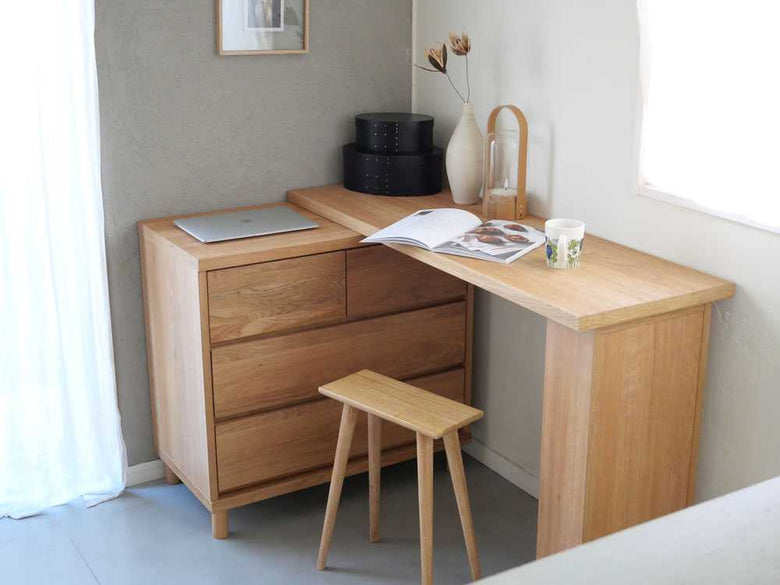 【HT/エイチティー】天然木のチェスト/専用デスク