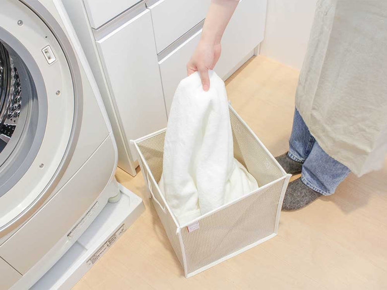 PiatTo製コットン洗濯バスケット、シングルサイズ