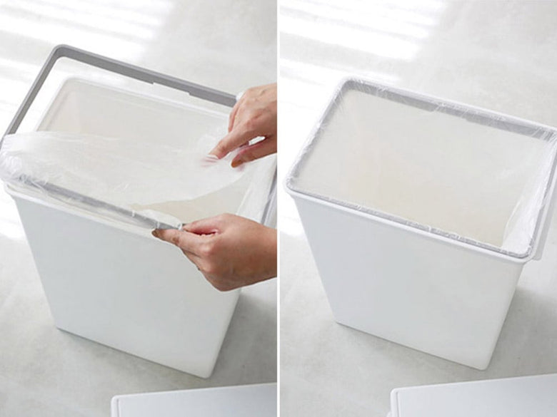 ライクイット製銀色プラスチックトラッシュビン