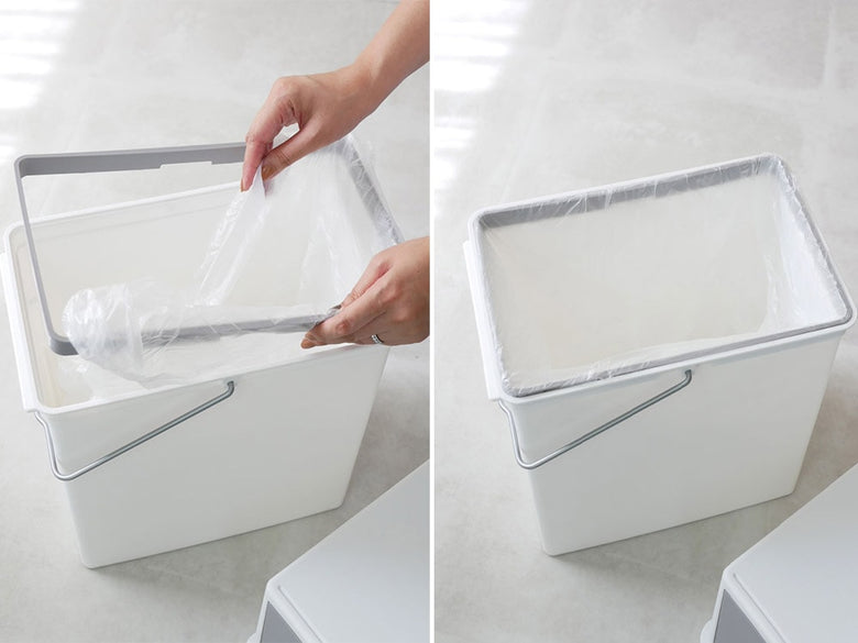 ライクイットの白色フロントオープントラッシュビン