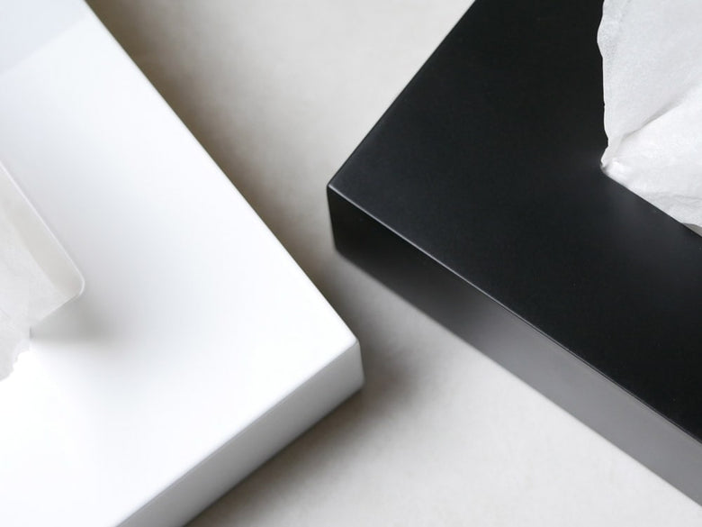 DUENDEのグレー縦置きティッシュスタンド