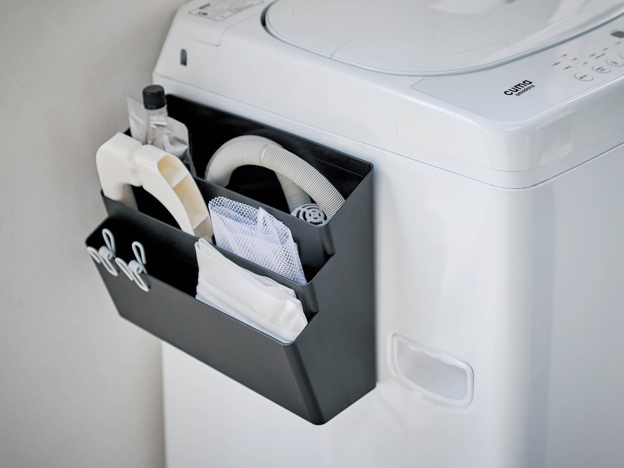 ヤマザキタワー洗濯機横用3段マグネット収納ポケット