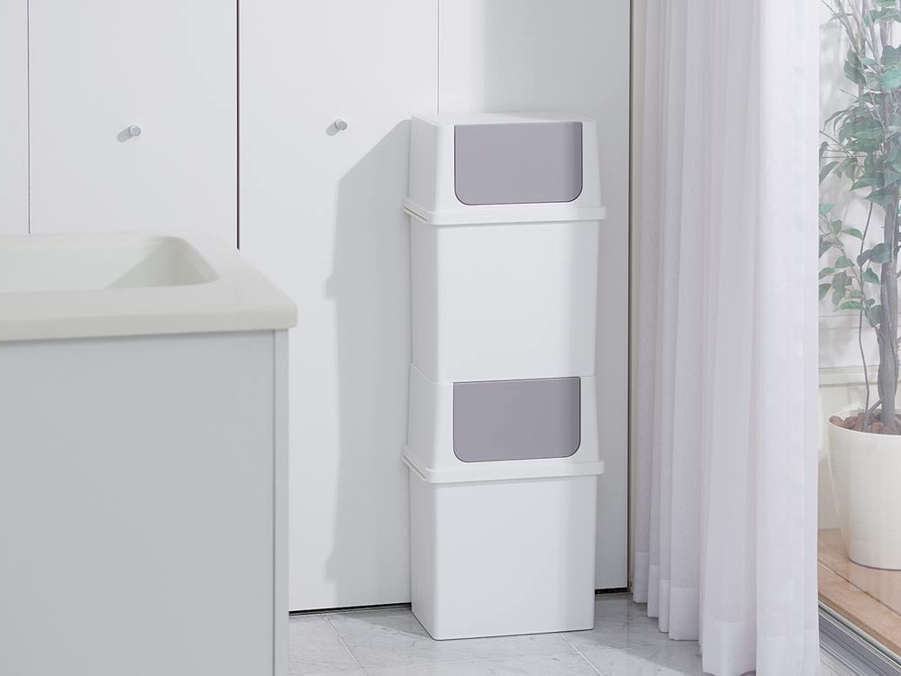 ライクイットの白色フロントオープントラッシュビン