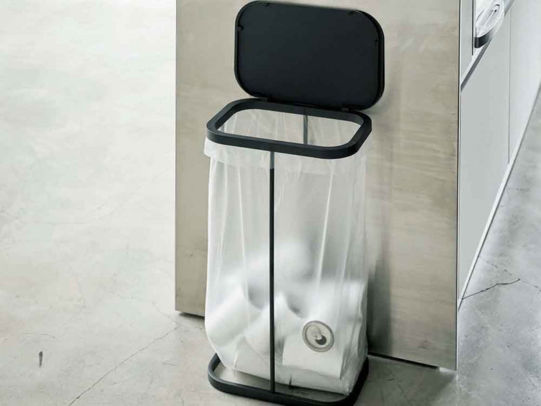 LUCE製銀色の分別ゴミ袋ホルダー