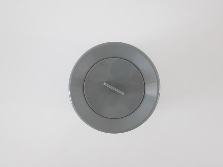 銀色の蓋付きミニ丸形ダストボックス