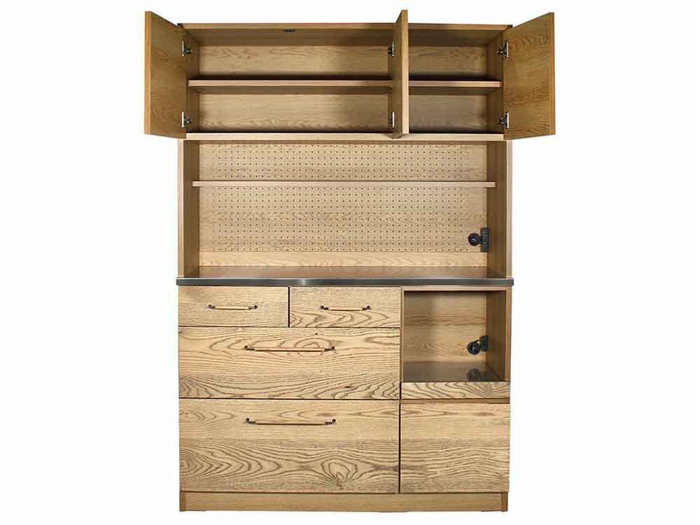 a.depecheのオーク材キッチンボード、収納付き