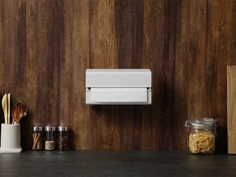 アイディアコの壁掛けアッシュ色ペーパータオルケース