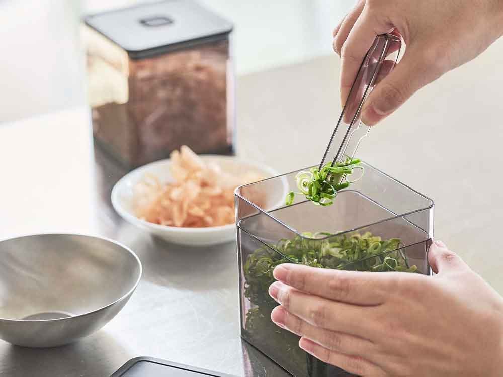 トングとバルブ付きタワー密閉保存容器