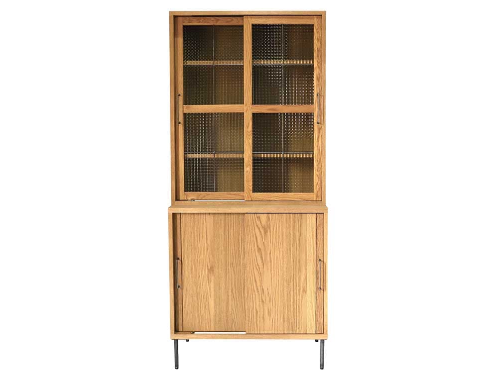 a.depecheのcadealブックケース、木製ガラスドア付き